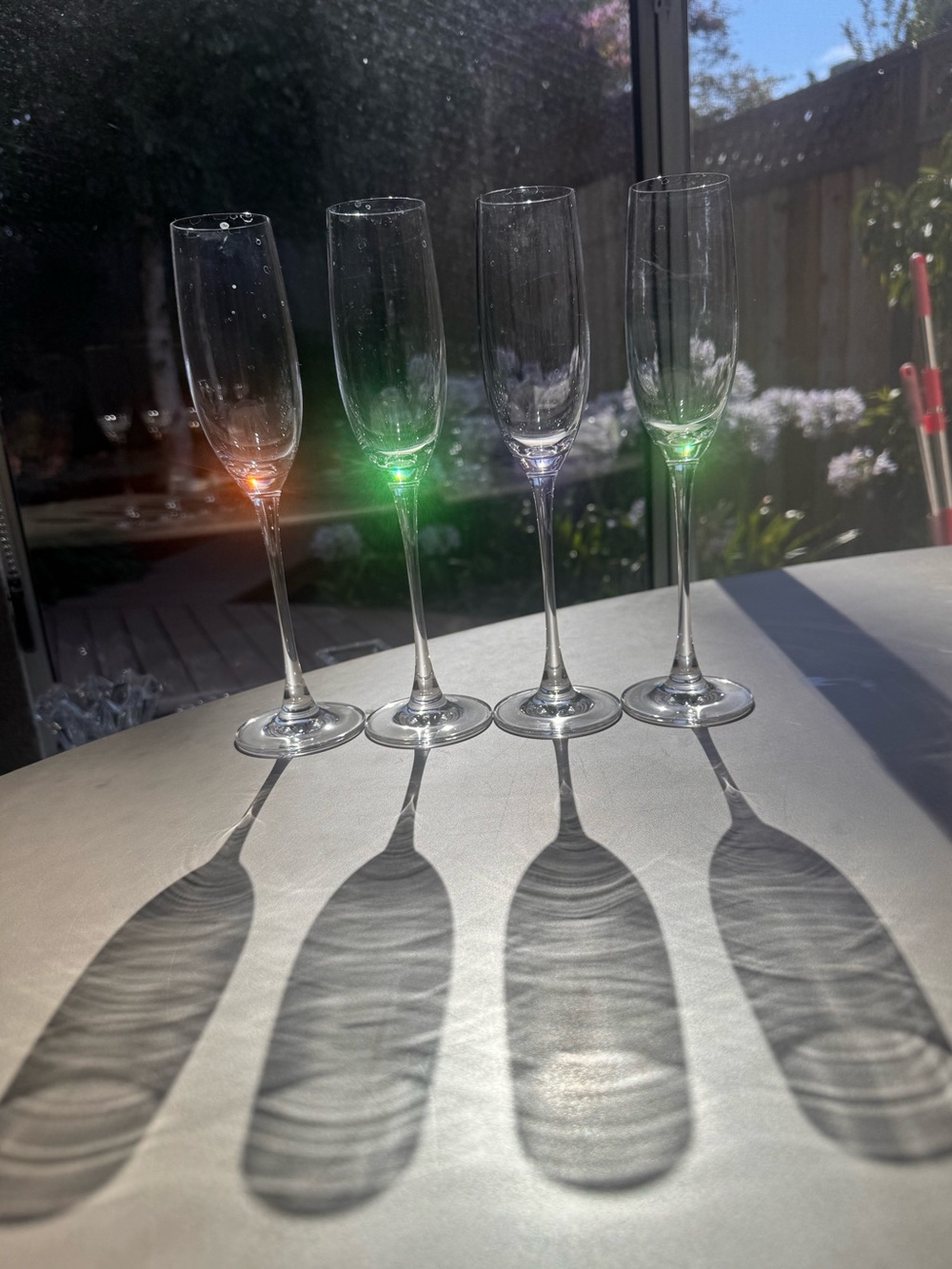 Lenox Firelight Clear Crystal Champagne Flutes Set 4 9½” Discontinued Pattern